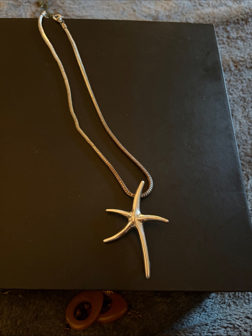 Sterling Silver Starfish Pendant Necklace - Silver